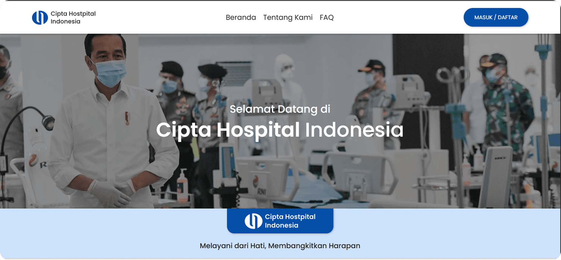 Cipta Hospital Indonesia website preview
